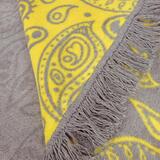 koc / narzuta dekoracyjna Santana, szaro - żółta, wym.150x200cm