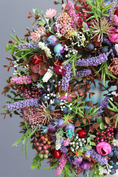 atrakcyjny kwiatowy wianek, Perrasa Heather, wym. 33cm