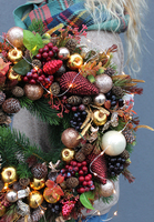 bajeczny bożonarodzeniowy wianek na drzwi / stroik na stół Dellano, śr.40cm