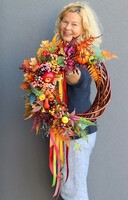 asymetryczny jesienny wianek, Jesienne Zorze, śr.47cm  