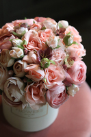 flowerbox z różowymi kwiatami, Pink Sulina, wys.23cm