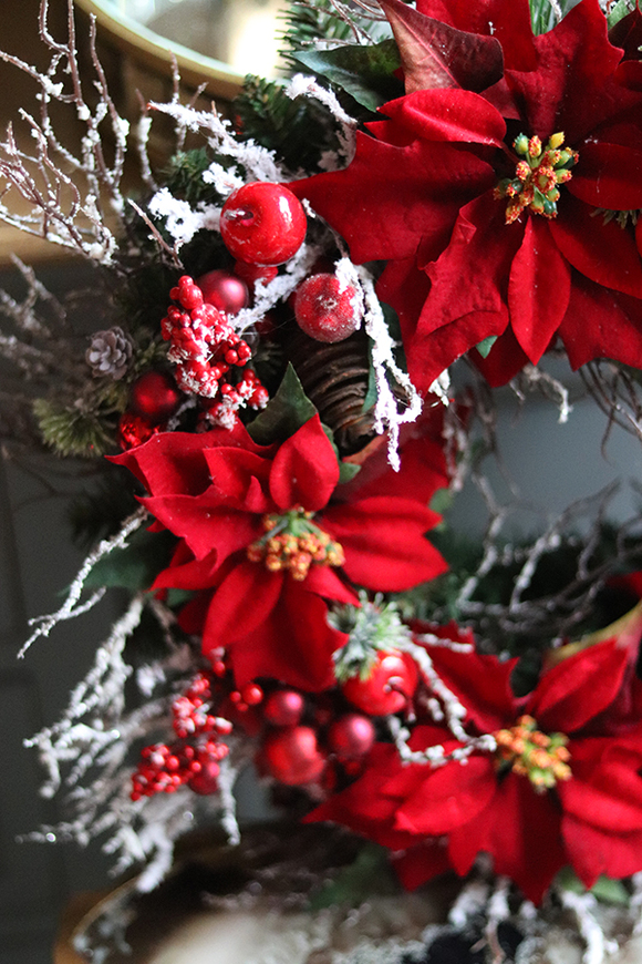 Gwiazda Betlejemska Classic, zimowy wianek, śr.40cm