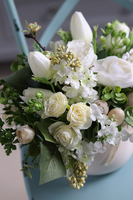 Deluni Ecru, kompozycja wielkanocna z kokardką, wys.20cm