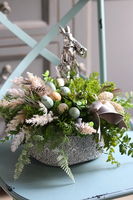 kompozycja / stroik wielkanocny, Zajączek, wys.26cm