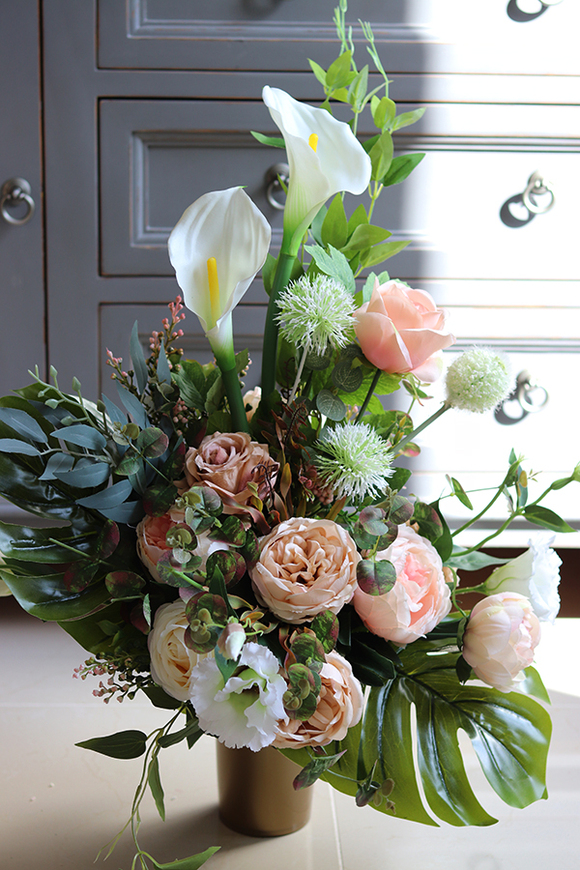 Maria Beige, komplet kompozycji nagrobnych, bukiet + kompozycja