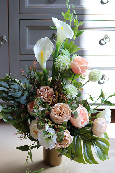 Maria Beige, komplet kompozycji nagrobnych, bukiet + kompozycja