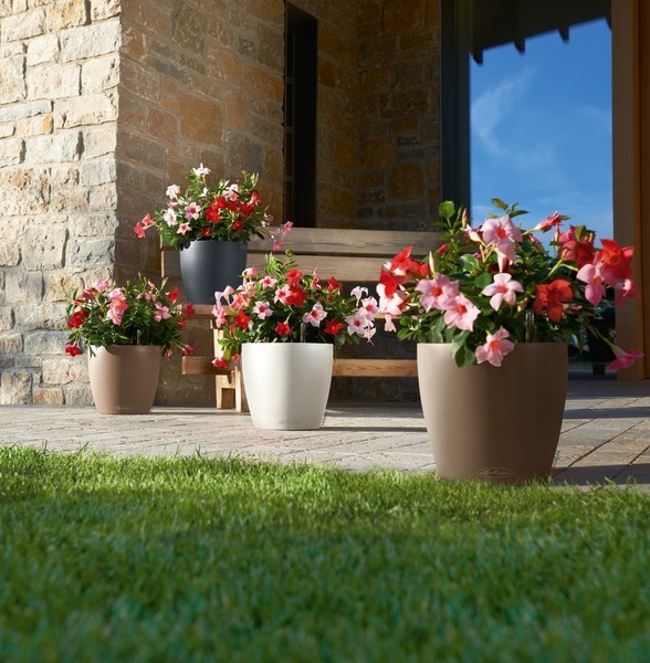 Classico, elegancka donica z nawadnianiem, brązowa, wym.40x43cm