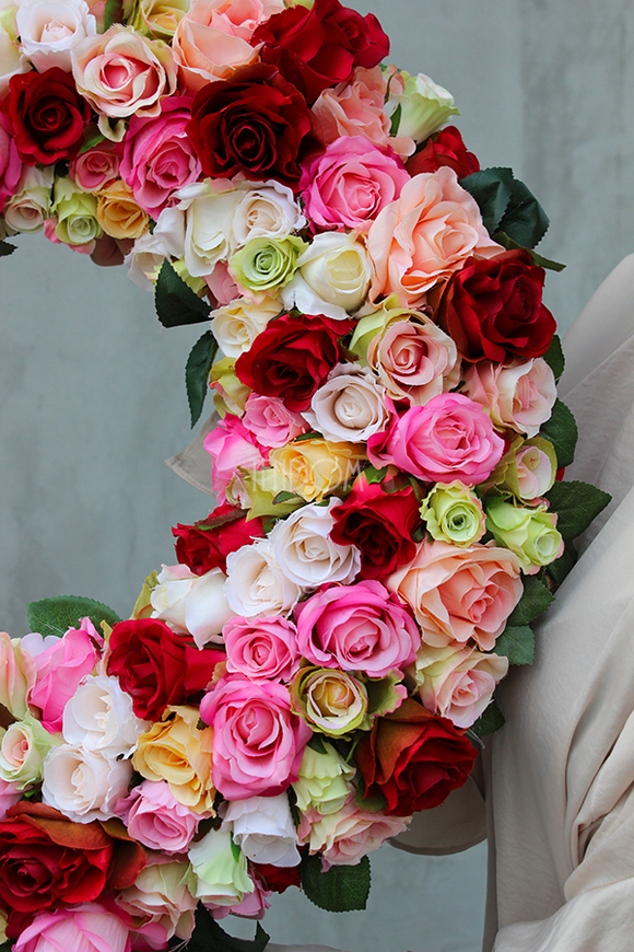 piękny wianek / wieniec na drzwi / stroik Exclusive Roses, śr.56cm  