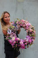 Bella Jesienna, kwiatowy wianek na drzwi, śr.55cm  