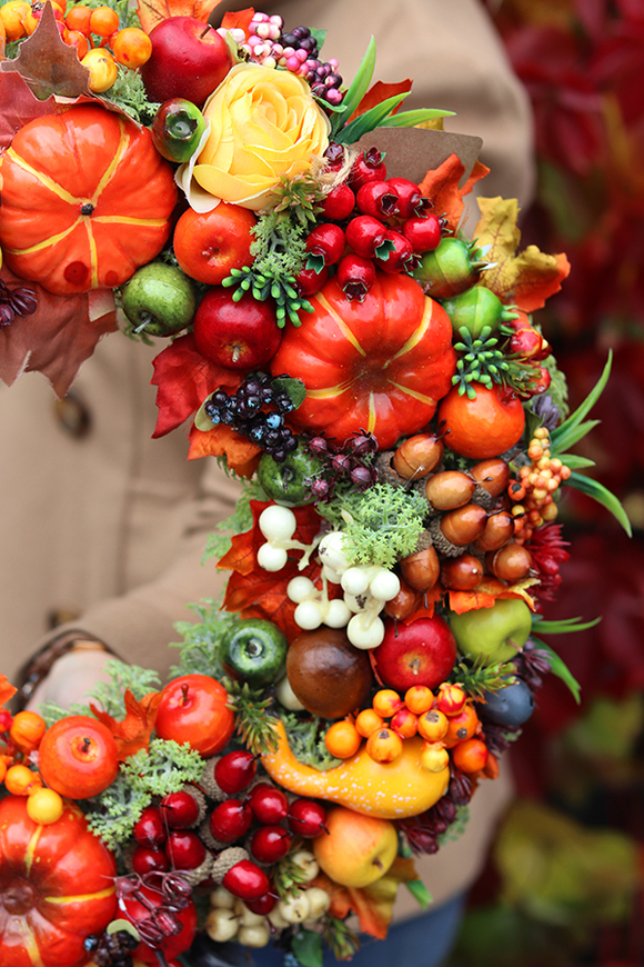 Autumn Premium, dekoracyjny wianek na drzwi, śr.44cm