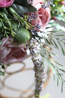 flowerbox welurowy z różowymikwiatami, Rosina wym.47x55cm 