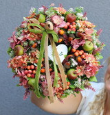 atrakcyjny jesienny wianek, Jesienne Serce, śr.30cm  