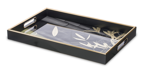 Bamboo Black Style, elegancka taca melaminowa, wym.45x30x5cm