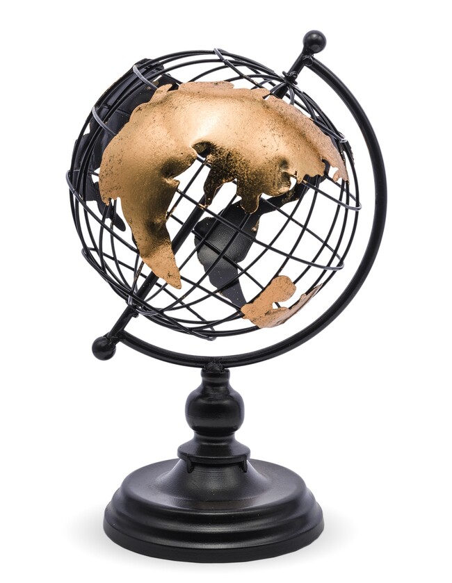 Dionis, metalowy globus, wys.32cm