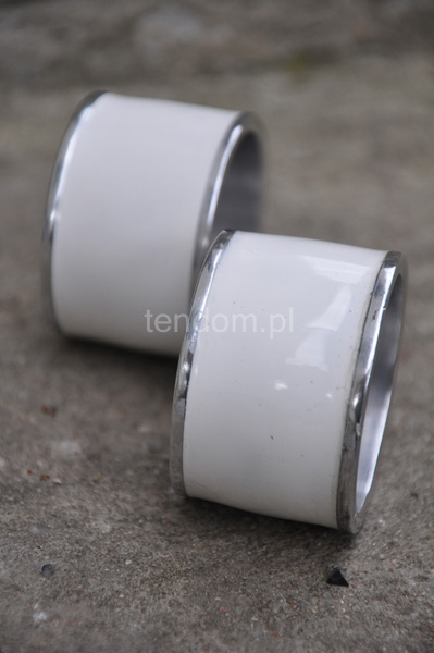aluminiowe obrączki na serwetki Glamour White, 6szt.