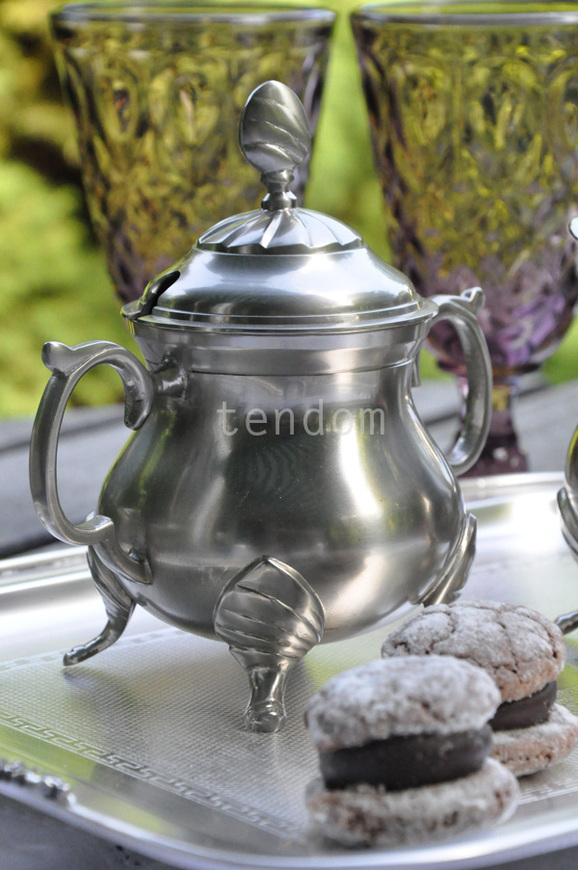 cynowany komplet do kawy Tivoli (mlecznik, cukiernica, łyżeczka) 