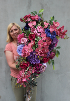 Mystery Pink wiązanka / dekoracja nagrobna, wym.88cm