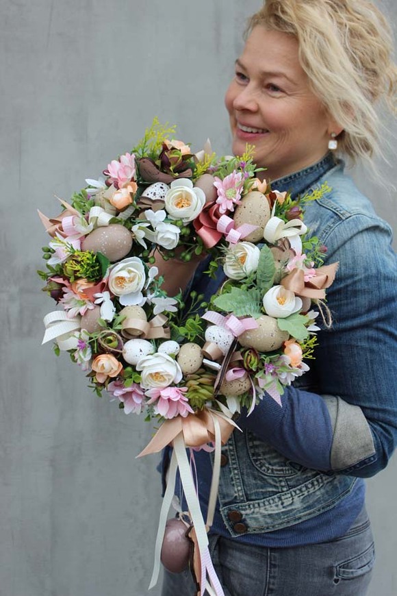 dekoracyny wielkanocny wianek na drzwi / stroik na stół Rella, śr.30cm