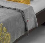 koc / narzuta dekoracyjna Santana, szaro - żółta, wym.150x200cm