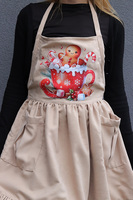 Christmas Kitchen, świąteczny fartuch kuchenny, beżowy
