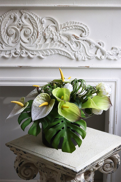 Anturium Jungle, kompozycja kwiatowa w naczyniu	