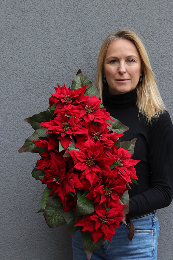 Gwiazda Betlejemska Laos Silver, wysokiej jakości sztuczna roślina