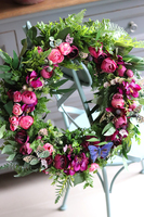 bogaty fioletowy wianek na drzwi, Clemence Hefri, śr.42cm 