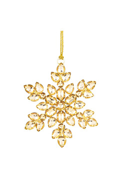OD RĘKI Snowflakes Gold E, kryształowe zawieszki świąteczne, kpl.6szt, wym.11x9cm