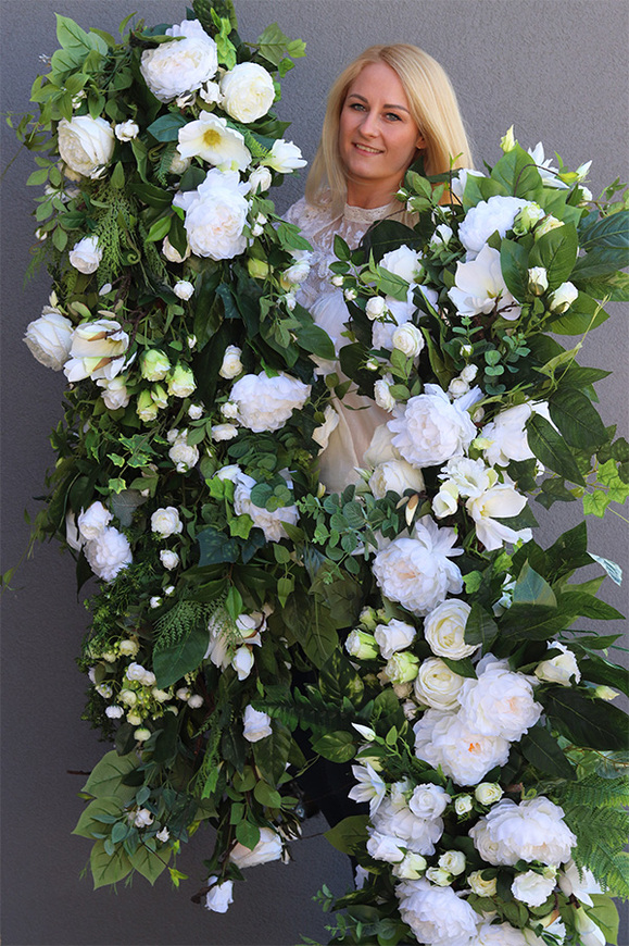 Sicilia Natural, elegancka girlanda ze sztucznych kwiatów, dł.160cm 