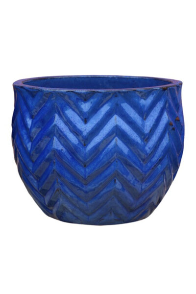 Garden Chic Lauren, kpl. 4 donic ogrodowych, ceramika, kolor niebieski 