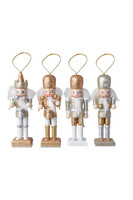 Dziadek do Orzechów C, komplet 4 zawieszek bożonarodzeniowych, wys.13cm