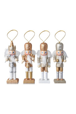 Dziadek do Orzechów C, komplet 4 zawieszek bożonarodzeniowych, wys.13cm