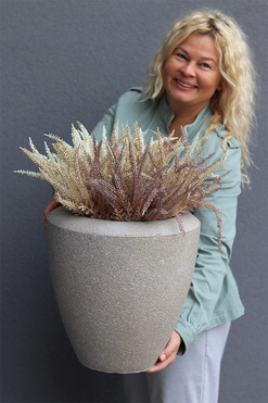 Wrzosowisko Creme, wrzosy w ceramicznej donicy, wys.56cm 