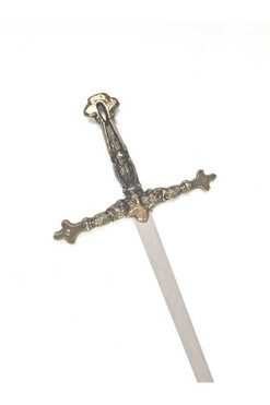 Templarius, stalowy miecz rycerski replika dekoracja, dł.73cm