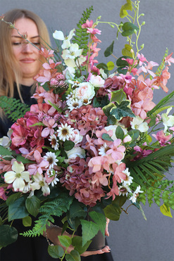 Neore, bukiet nagrobny we wkładzie, dł.58cm