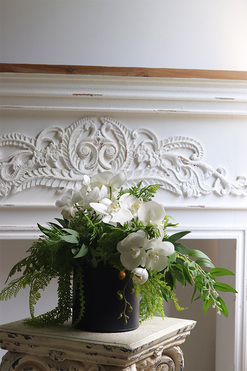 Dekoria Orchid Blues, kompozycja w wiszącej donicy, wys.52/35cm