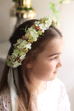 OD RĘKI Aisne, komunijny wianek na głowę, rozmiar uniwersalny 