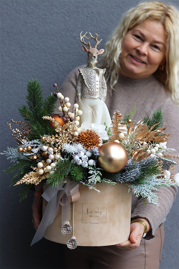 Renifer Deluxe, flowerbox świąteczny