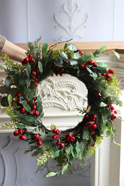 OD RĘKI Zimowy Sad, świąteczny wianek dekoracyjny, śr.58cm 