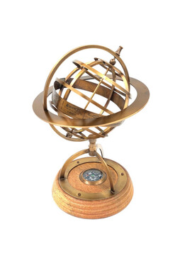 Globtroter, astrolabium mosiężne z kompasem, wys.28cm 