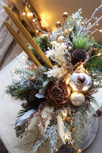 Goldeta LED, stroik świąteczny w pucharze