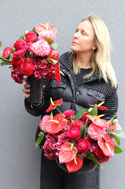 Flamos, bukiet nagrobny we wkładzie, wym.44cm 