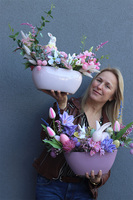 Finamia Pink, stroik wielkanocny z zajączkami