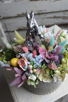 kompozycja wielkanocna, Zajączek z Parasolem, wym.32x27cm