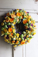 Kurczaczek, żółty wielkanocny wianek, śr.41cm 