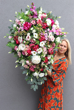 Amaranita 2, duża wiązanka nagrobna, dł.110cm  