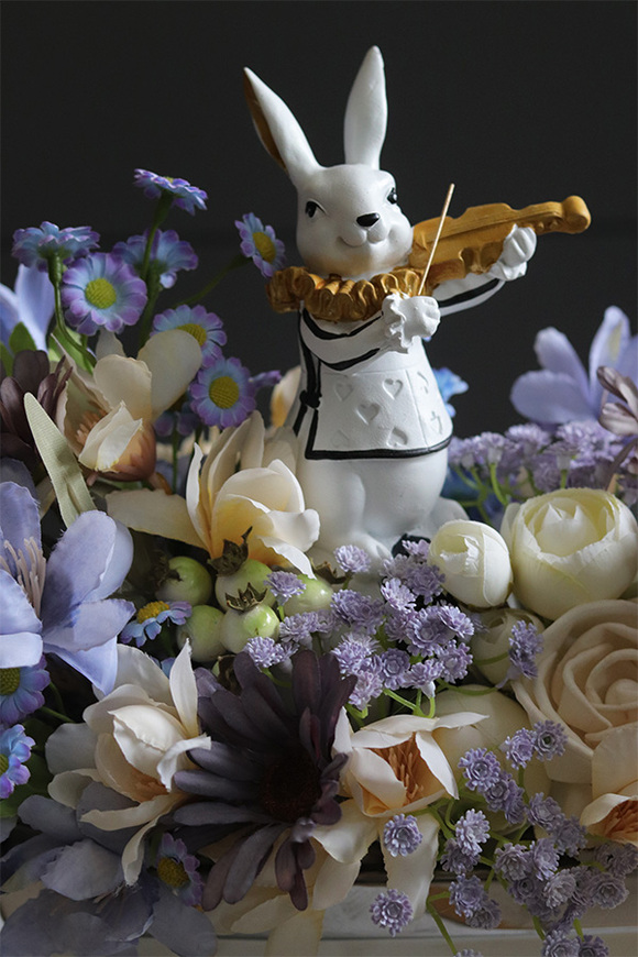 Fioletowa Delikata, wielkanocna kompozycja w naczyniu