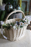 kosz z kwiatami, Nefrita, wym.30x29x23cm 