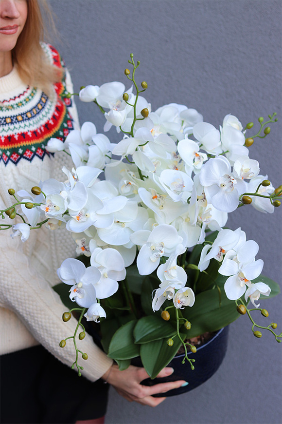 Dark Blue Orient, wysokiej jakości sztuczny storczyk