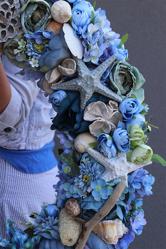 gigantyczny marynistyczny wianek, Moko Oceania, śr.71cm